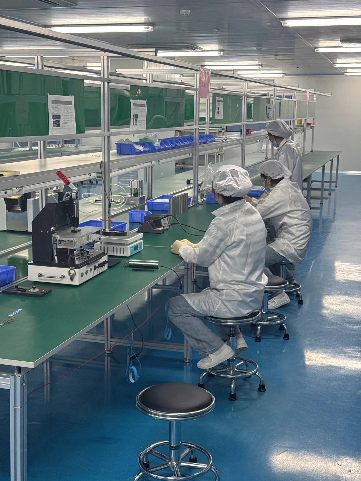 Production floor with stainless-steel process equipment
