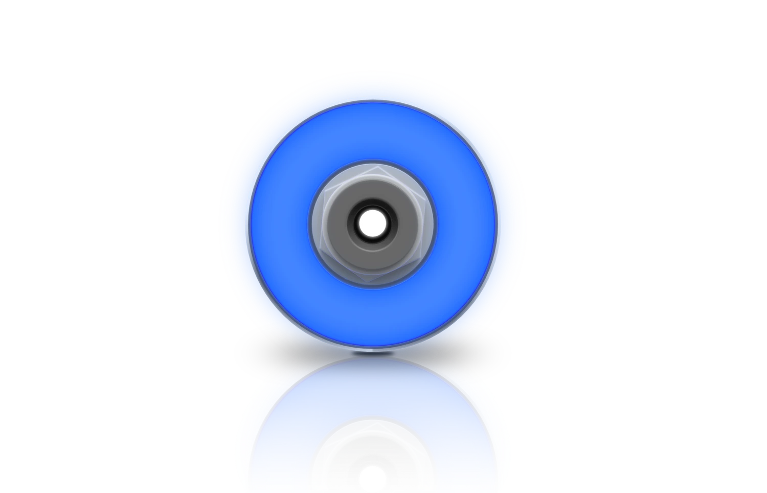 Blue indicator light showing the module is powered on